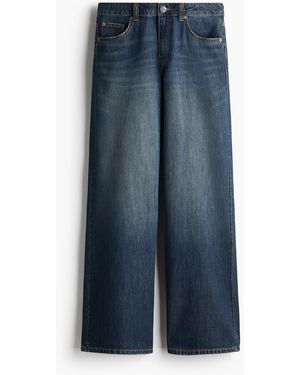H&M Wide Regular Waist Jeans - Blau