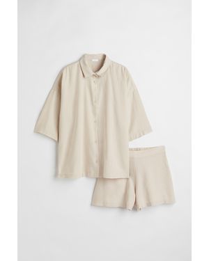 H&M Pyjama aus Leinenmix - Natur