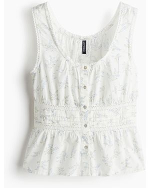 H&M Tanktop mit Peplum - Weiß