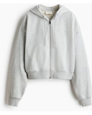 H&M Sports cropped zip-through hoodie - Weiß