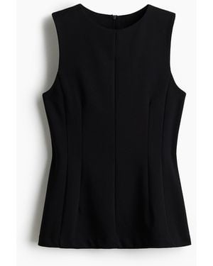 H&M Punto di Roma peplum top - Schwarz
