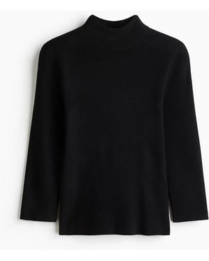 H&M Geripptes Shirt mit Turtleneck - Schwarz