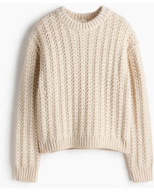 H&M Pullover mit Zopfmuster - Natur
