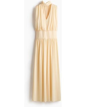 H&M Drapiertes Midikleid - Mettallic