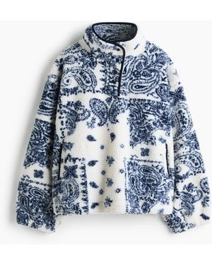 H&M Sweatshirt aus Teddyfleece - Blau