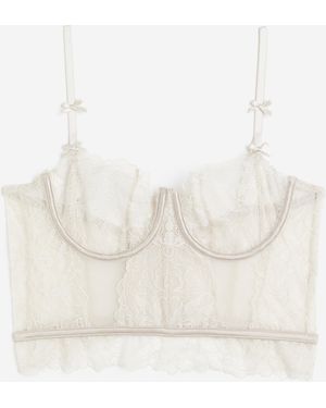 H&M Unwattiertes Bustier aus Spitze - Weiß