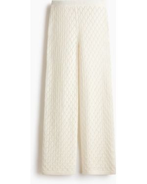 H&M Hose in Pointellestrick - Weiß