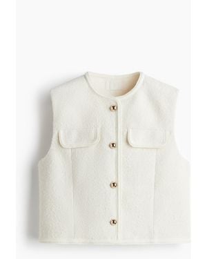 H&M Bouclé-Gilet - Weiß