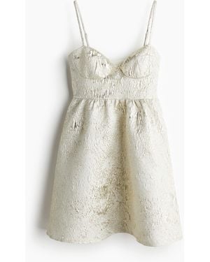 H&M Kleid aus Jacquardstoff - Weiß