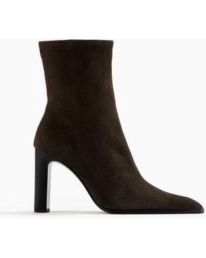 H&M Hohe Sock Boots aus Veloursleder - Schwarz