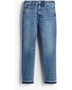 H&M Slim Straight High Ankle Jeans - Blauw