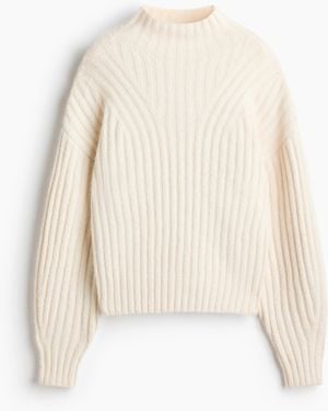 H&M Pullover in Rippstrick - Weiß