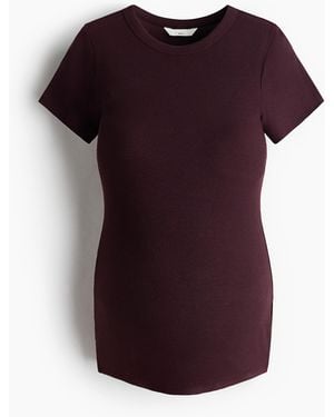 H&M MAMA T-Shirt aus geripptem Jersey - Lila