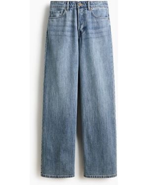 H&M Wide Regular Waist Jeans - Blau