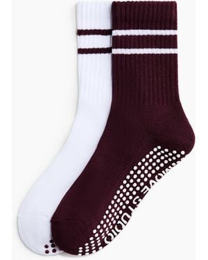 H&M 2er-Pack Sportsocken mit Antirutschsohle - Rot