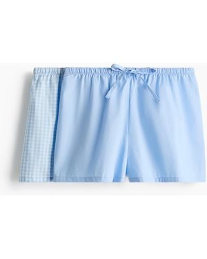 H&M 2er-Pack Schlafshorts - Blau
