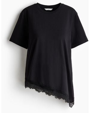 H&M Mama T-shirt Met Kant - Zwart
