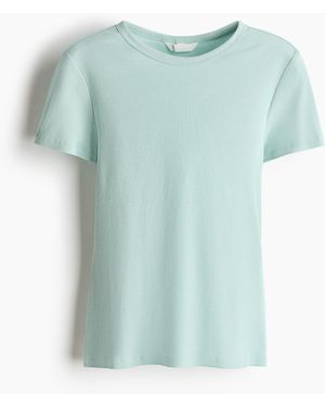 H&M Geripptes T-Shirt - Blau