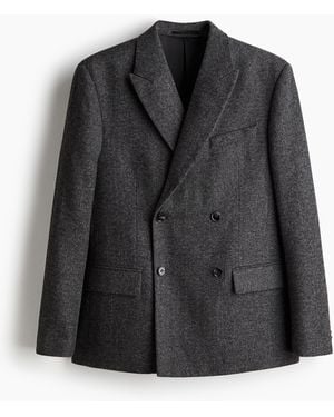 H&M Zweireihiges Jackett in Relaxed Fit - Schwarz