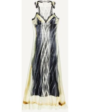 H&M Bedrucktes Satinkleid - Weiß