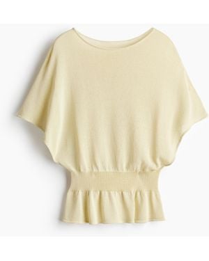 H&M Gebreide Top Met Boothals - Wit