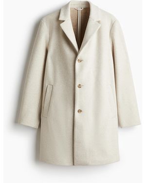 H&M Mantel aus Wollmix in Slim Fit - Weiß