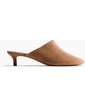 H&M Leren Slip-in Sandaletten Met Kittenheel - Meerkleurig