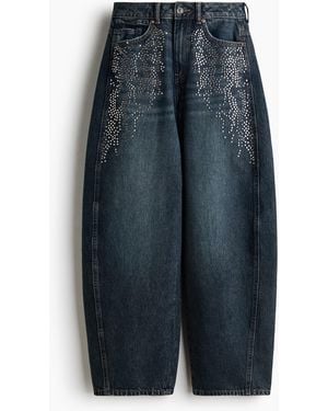 H&M Barrel High Waist Jeans - Blau