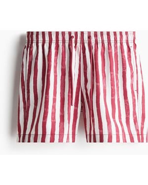 H&M Gemusterte Badeshorts - Rot