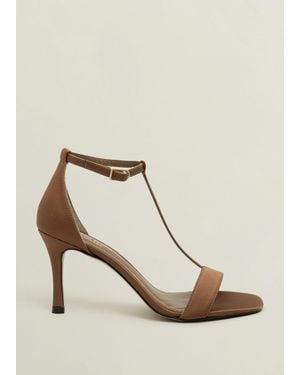 Hobbs Nadia T-Bar Satin Sandals - Natural