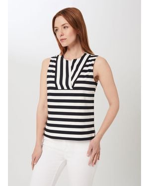 Hobbs Perrie Cotton Blend Stripe Top - White