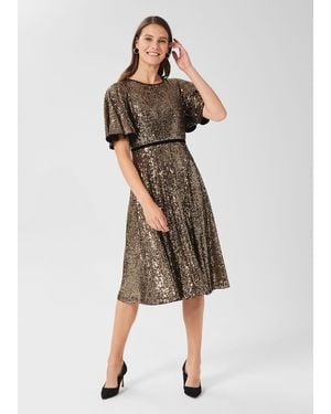 Hobbs Betsey Sequin Dress - Natural