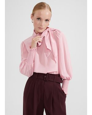 Hobbs Thea Silk Blouse - Red