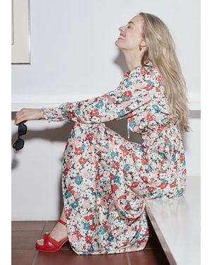 Hobbs Fairfax Floral Fit And Flare Dress - White