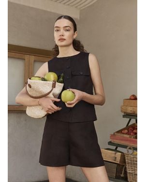 Hobbs Lulu Linen Shorts - Natural