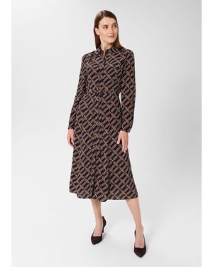 Hobbs Savannah Belted Fit And Flare Dress - Brown