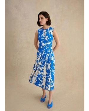 Hobbs Petite Angelica Floral Dress - Blue
