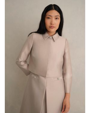 Hobbs Avery Wool Silk Jacket - Natural