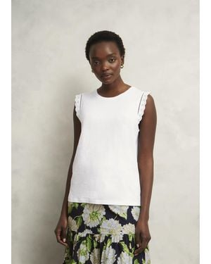 Hobbs Leia Cotton Broderie Top - White
