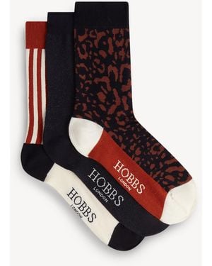 Hobbs Leopard Sock Set - Black