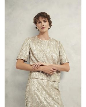 Hobbs Marlowe Sequin Top - Natural