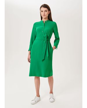 Hobbs Clara Belted Dress - Green