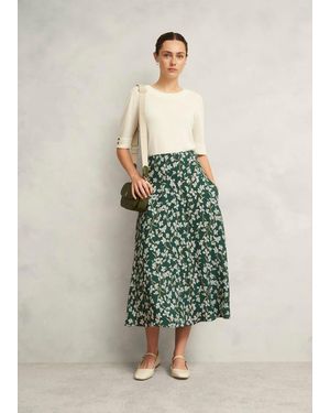 Hobbs Dark Floral Kiara Midi Skirt - Multicolour
