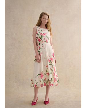 Hobbs Petite Floral Carly Dress - Natural