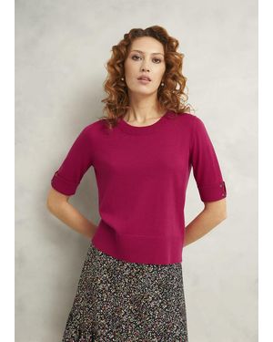 Hobbs Leanne Knitted Top With Wool - Pink