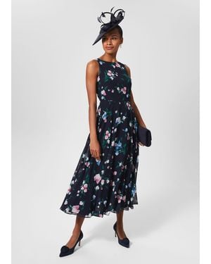 Hobbs Carly Floral Midi Dress - Blue