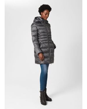 Hobbs Petite Danika Long Puffer Jacket - Grey