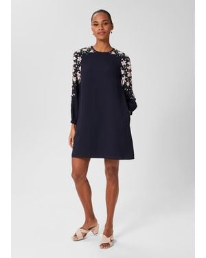 Hobbs Zoey A Line Floral Dress - Blue