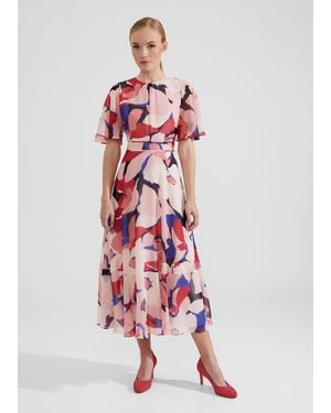 Hobbs Freya Silk Midi Dress - White