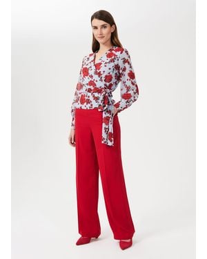 Hobbs Lalena Wide Leg Trouser - Red